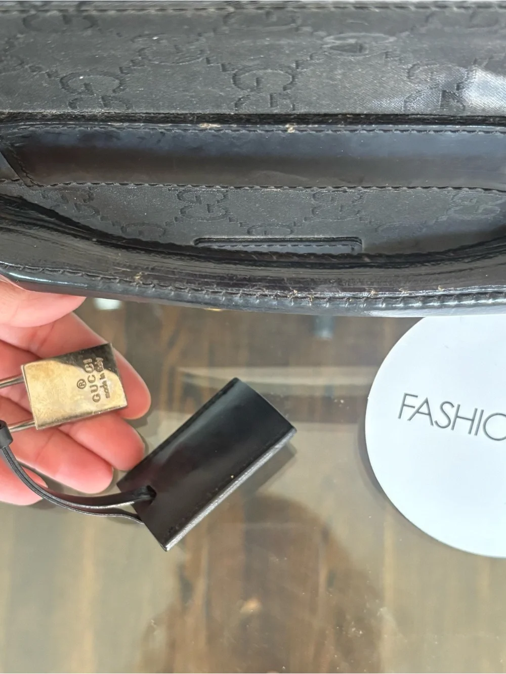Gucci Black GG Monogram Briefcase Travel Bag